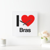 ik hou van breinen vierkante klok (Huis)