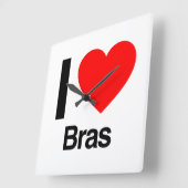 ik hou van breinen vierkante klok (Hoek)