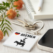 Ik hou van Bremen met het Four Musicians Sleutelha Sleutelhanger (Voorkant Rechts)