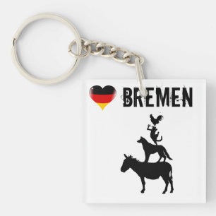 Ik hou van Bremen met het Four Musicians Sleutelha Sleutelhanger