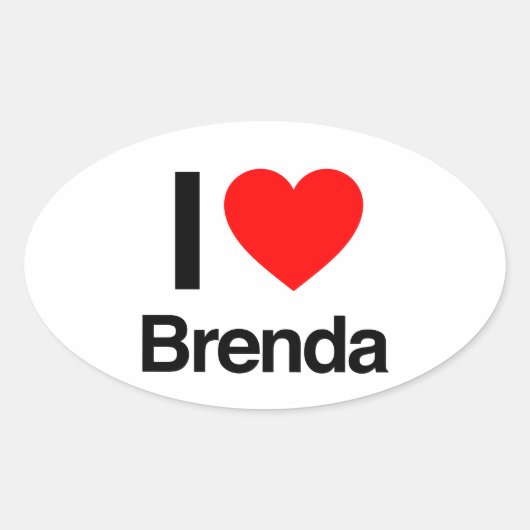 ik hou van brenda ovale sticker (Voorkant)