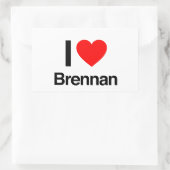 ik hou van brennan rechthoekige sticker (Tas)