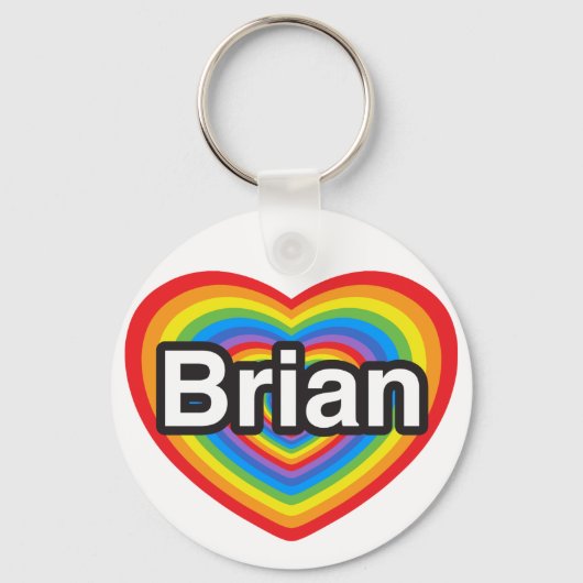 Ik hou van Brian. Ik hou van je Brian. Hart Sleutelhanger (Voorkant)