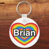 Ik hou van Brian. Ik hou van je Brian. Hart Sleutelhanger (Voorkant)