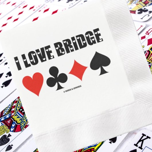 Ik hou van Bridge Four Kaart Suits Servet