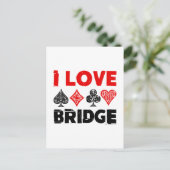 Ik hou van Bridge Kaart Game Player liefhebbers (Staand voorkant)
