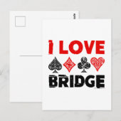 Ik hou van Bridge Kaart Game Player liefhebbers (Voorkant / Achterkant)