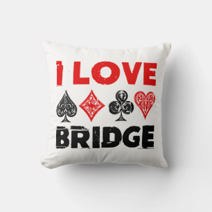 Ik hou van Bridge Kaart Game Player liefhebbers Kussen