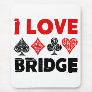 Ik hou van Bridge Kaart Game Player liefhebbers Muismat