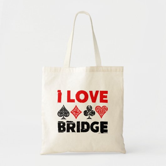 Ik hou van Bridge Kaart Game Player liefhebbers Tote Bag (Voorkant)