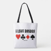 Ik hou van Bridge Vier Kaarten Bridge Game Attitud Tote Bag (Achterkant)
