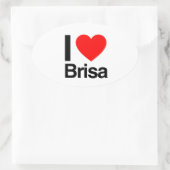 ik hou van brisa ovale sticker (Tas)