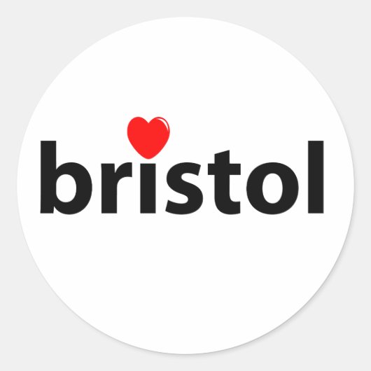 Ik hou van Bristol Ronde Sticker (Voorkant)