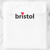 Ik hou van Bristol Ronde Sticker (Tas)