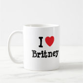 Ik hou van Britney hart T-Shirt Koffiemok (Links)