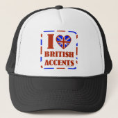 Ik hou van Britse accenten Trucker Pet (Voorkant)
