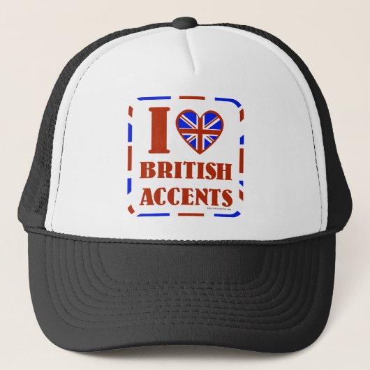 Ik hou van Britse accenten Trucker Pet (Voorkant)