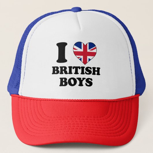 Ik hou van Britse jongens Trucker Pet (Voorkant)