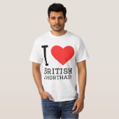 Ik hou van Britse korthaar T-shirt (Voorkant volledig)