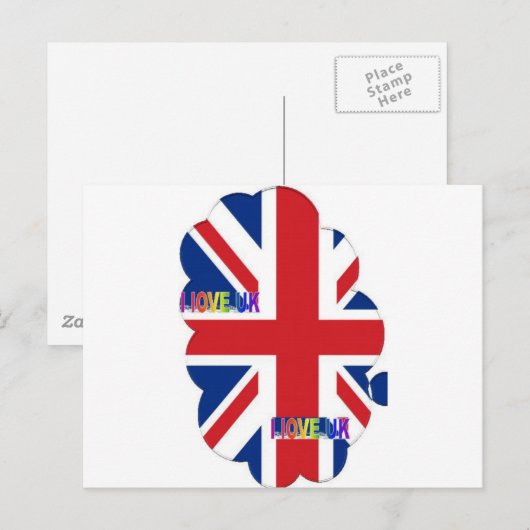 Ik hou van Britse kunst print Briefkaart (Voorkant / Achterkant)