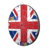 Ik hou van Britse kunst print Dartbord (Voorkant Rechts)