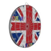 Ik hou van Britse kunst print Dartbord (Voorkant Links)