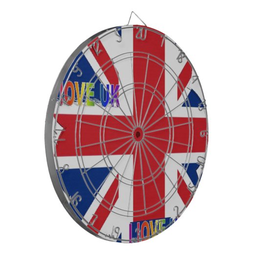 Ik hou van Britse kunst print Dartbord (Voorkant Links)