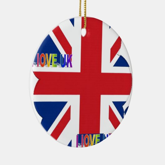 Ik hou van Britse kunst print Keramisch Ornament (Rechts)