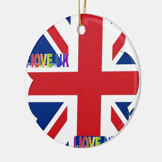 Ik hou van Britse kunst print Keramisch Ornament (Links)