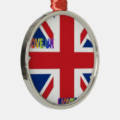 Ik hou van Britse kunst print Metalen Ornament (Rechts)