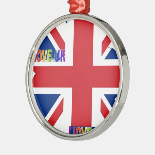 Ik hou van Britse kunst print Metalen Ornament (Links)