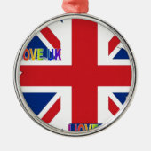 Ik hou van Britse kunst print Metalen Ornament (Voorkant)