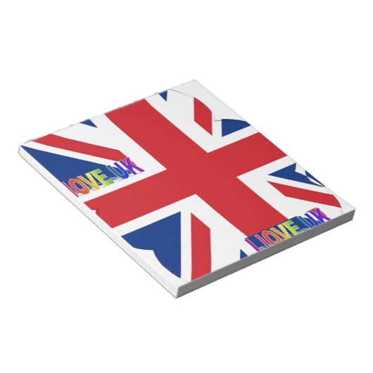 Ik hou van Britse kunst print Notitieblok (Schuin)