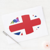 Ik hou van Britse kunst print Ovale Sticker (Envelop)