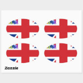 Ik hou van Britse kunst print Ovale Sticker (Vel)