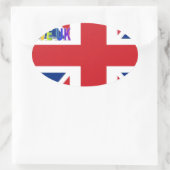 Ik hou van Britse kunst print Ovale Sticker (Tas)