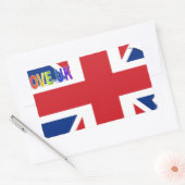 Ik hou van Britse kunst print Rechthoekige Sticker (Envelop)