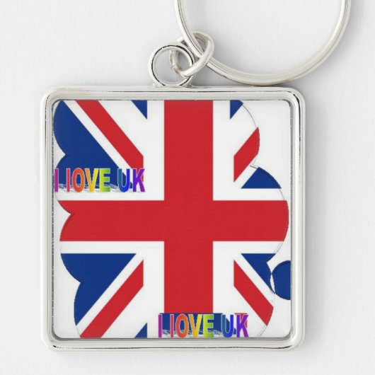 Ik hou van Britse kunst print Sleutelhanger (Voorkant)