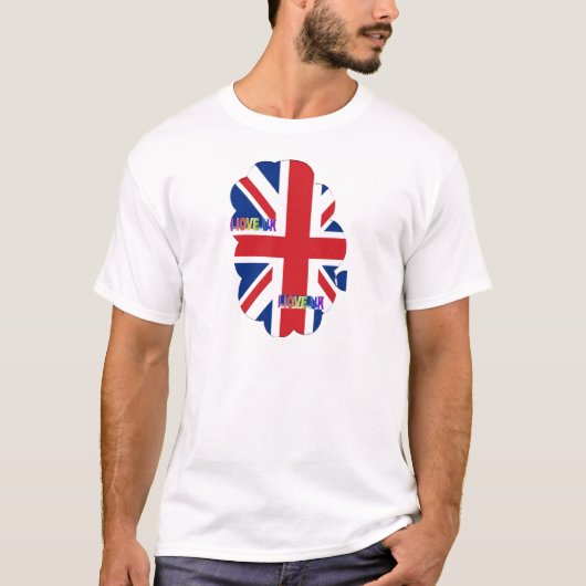 Ik hou van Britse kunst print T-shirt (Voorkant)