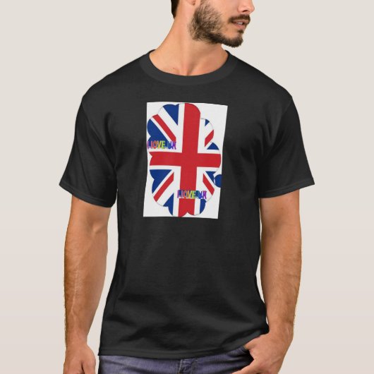 Ik hou van Britse kunst print T-shirt (Voorkant)