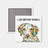 Ik hou van Brittany Spaniels Magnet (Voorkant / Achterkant)