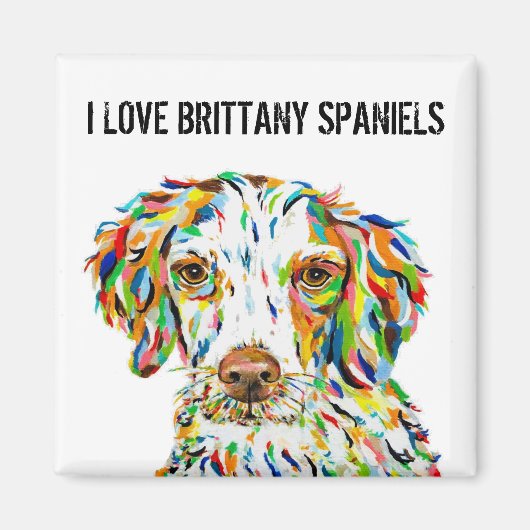 Ik hou van Brittany Spaniels Magnet (Voorkant)