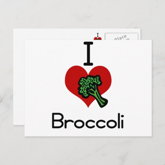 Ik hou van broccoli briefkaart (Voorkant / Achterkant)