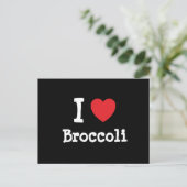 Ik hou van Broccoli hart T-Shirt Briefkaart (Staand voorkant)