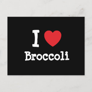 Ik hou van Broccoli hart T-Shirt Briefkaart
