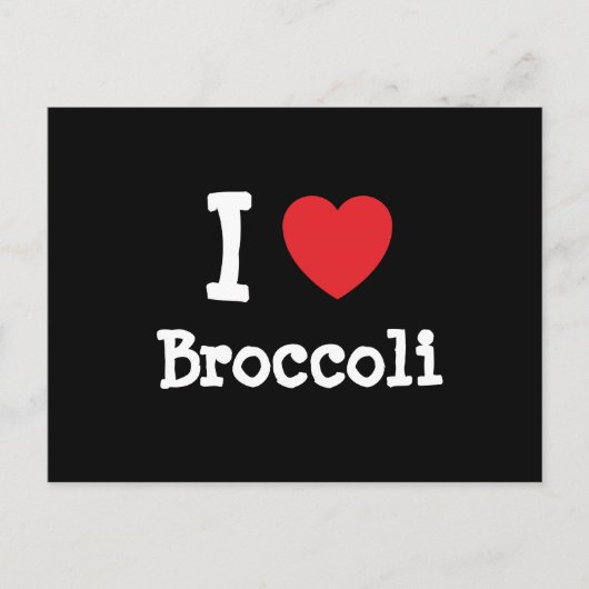 Ik hou van Broccoli hart T-Shirt Briefkaart (Voorkant)