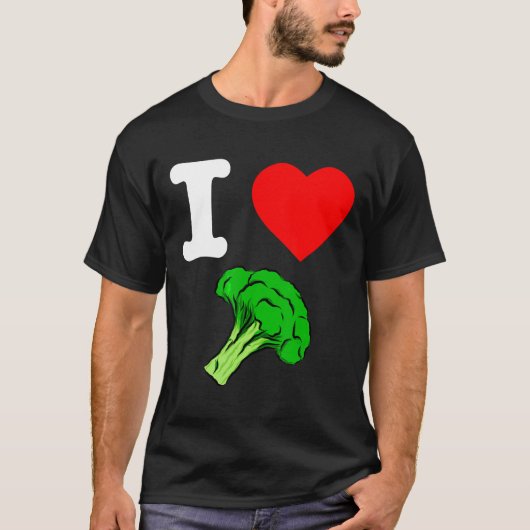Ik hou van broccoli I hartgroenten biologisch Vega T-shirt (Voorkant)