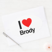 ik hou van brody ovale sticker (Envelop)