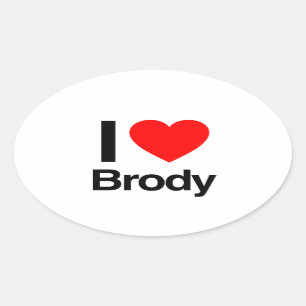 ik hou van brody ovale sticker