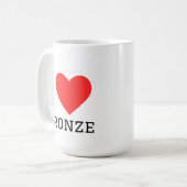 Ik hou van brons koffiemok (Voorkant links)